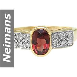 1.25 ct Red Spinel & Diamond Ring 14kt Gold