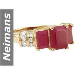 6.00 ct Ruby & Diamond Ring 14kt Gold
