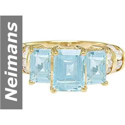 5.00 ct Aquamarine & Diamond Ring 14kt Gold