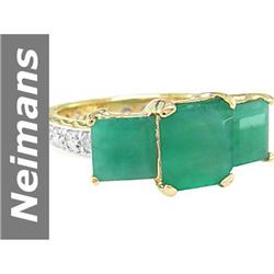 8.00 ct Emerald & Diamond Ring 14kt Gold