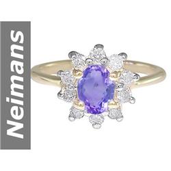 1.25 ct Tanzanite & Diamond Ring 14kt Gold