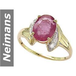 Classic 2.25 ct Ruby & Diamond Ring 14kt Gold
