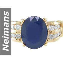 4.50 ct Sapphire & Diamond Ring 14kt Gold