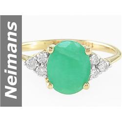1.75 ct Emerald & Diamond Ring 14kt Gold