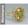 Image 1 : Gem quality 7.75 ct Citrine & Diamond Ring 14kt Gold