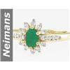 Image 1 : 1.00 ct Emerald & Diamond Ring 14kt Gold