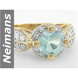 2.03 ct Aquamarine & Diamond Ring 14kt Gold