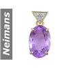 Image 1 : 6.02 ct Amethyst & Diamond Pendant 14kt Gold