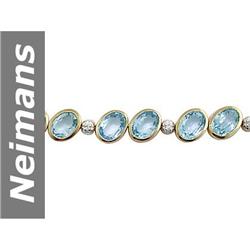 17.71 ct Aquamarine & Diamond Bracelet 14kt Gold