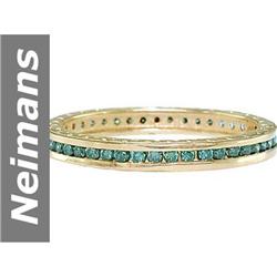 Elegant .50 ct Blue Diamond Eternity Ring 14kt Gold