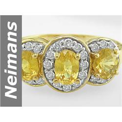 2.00 ct Yellow Sapphire & Diamond Ring 14kt Gold