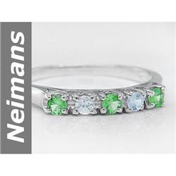 Hot 0.45 ct Tsavorite & White Sapphire Ring 14kt Gold