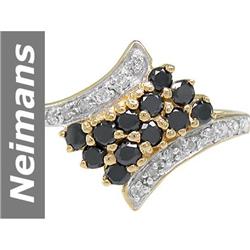 .76 ct Black & White Diamond Ring 14kt Gold