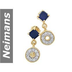 .96 ct Sapphire & Diamond Earrings 14kt Gold