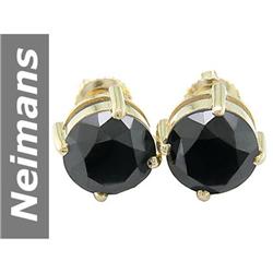 6 ct Black Diamond Earrings 14kt Gold
