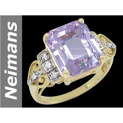 9.25 ct Pink Kunzite & Diamond Ring 14kt Gold