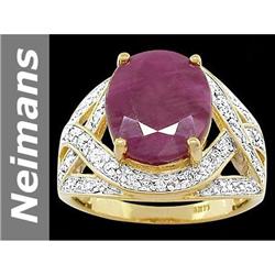 6.25 ct Ruby & Diamond Ring 14kt Gold
