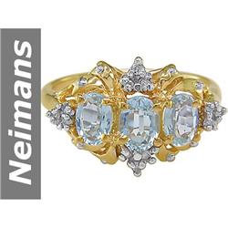 1.31 ct Aquamarine & Diamond Ring 14kt Gold