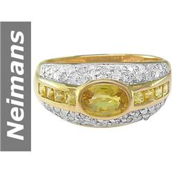 2.00 ct Yellow Sapphire & Diamond Ring 14kt Gold