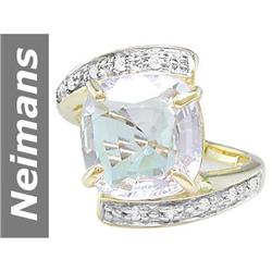 8.00 ct White Morganite & Diamond Ring 14kt Gold