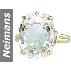 9.71 ct White Morganite & Diamond Ring 14kt Gold