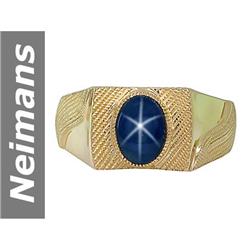 2.25 ct Star Sapphire Gents Ring 14kt Gold