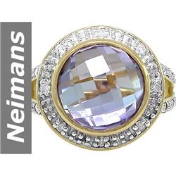 9.75 ct Rose Pink Amethyst & Diamond Ring 14kt Gold