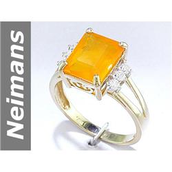 2.75 ct Fire Opal & Diamond Ring 14kt Gold