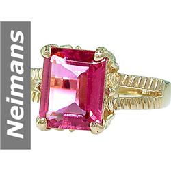 4.25 ct Pink Tourmaline Ring 14kt Gold