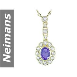 Attractive 1.50 ct Tanzanite & Diamond Necklace 14K YG