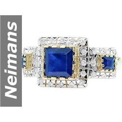2.25 ct Blue Sapphire & Diamond Ring 14kt Gold