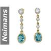 Image 1 : Elegant 5.00 ct Blue Zircon & Diamond Earrings 14kt Gold