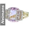 Image 1 : 10.00 ct Rose Pink Amethyst & Diamond Ring 14kt Gold