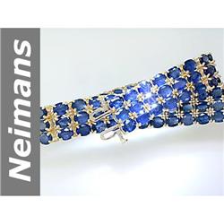 57.00 ct Sapphire Bracelet 14kt Gold