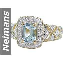 .89 ct Aquamarine & Diamond Ring 14kt Gold