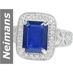 4.41 ct Sapphire & Diamond Ring 14kt Gold