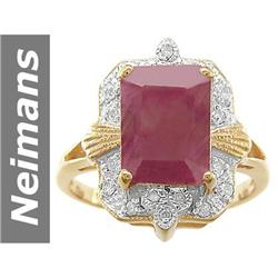 5.25 ct Ruby & Diamond Ring 14kt Gold