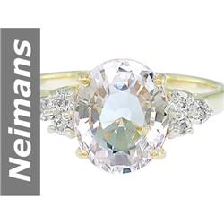 2.88 ct White Morganite & Diamond Ring 14kt Gold