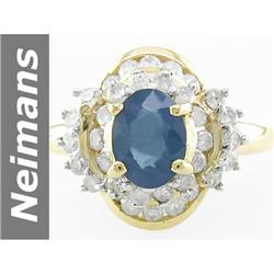 2.35 ct Sapphire & Diamond Ring 14kt Gold