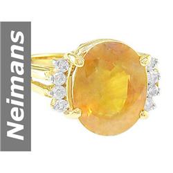7.75 ct Yellow Sapphire & Diamond Ring 14kt Gold