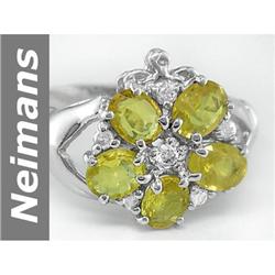 2.63 ct Yellow Sapphire & Diamond Ring 14kt Gold !!