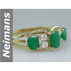 1.75 ct Emerald & Diamond Ring 14kt Gold New