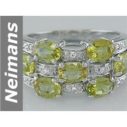 3.55 ct Yellow Sapphire & Diamond Ring 14kt Gold