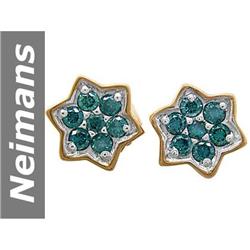 .25 ct Blue Diamond Earrings 14kt Gold