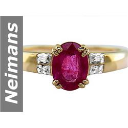 1.75 ct Ruby & Diamond Ring 14kt Gold