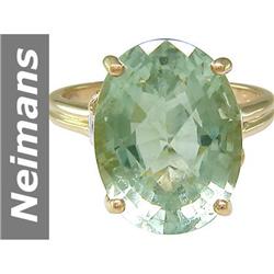 8.75 ct Green Amethyst & Diamond Ring 14kt Gold