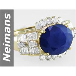 7.25 ct Sapphire & Diamond Ring 14kt Gold