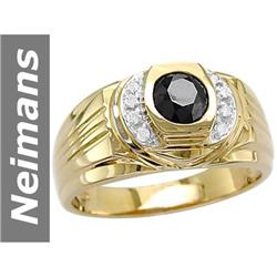 .83 ct Black & White Diamond Gents Ring 14kt Gold