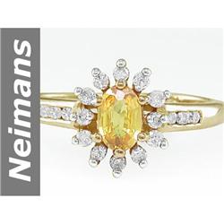 1.00 ct Yellow Sapphire & Diamond Ring 14kt Gold
