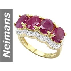 Certified 6.25 ct Ruby & Diamond Ring 14kt Gold